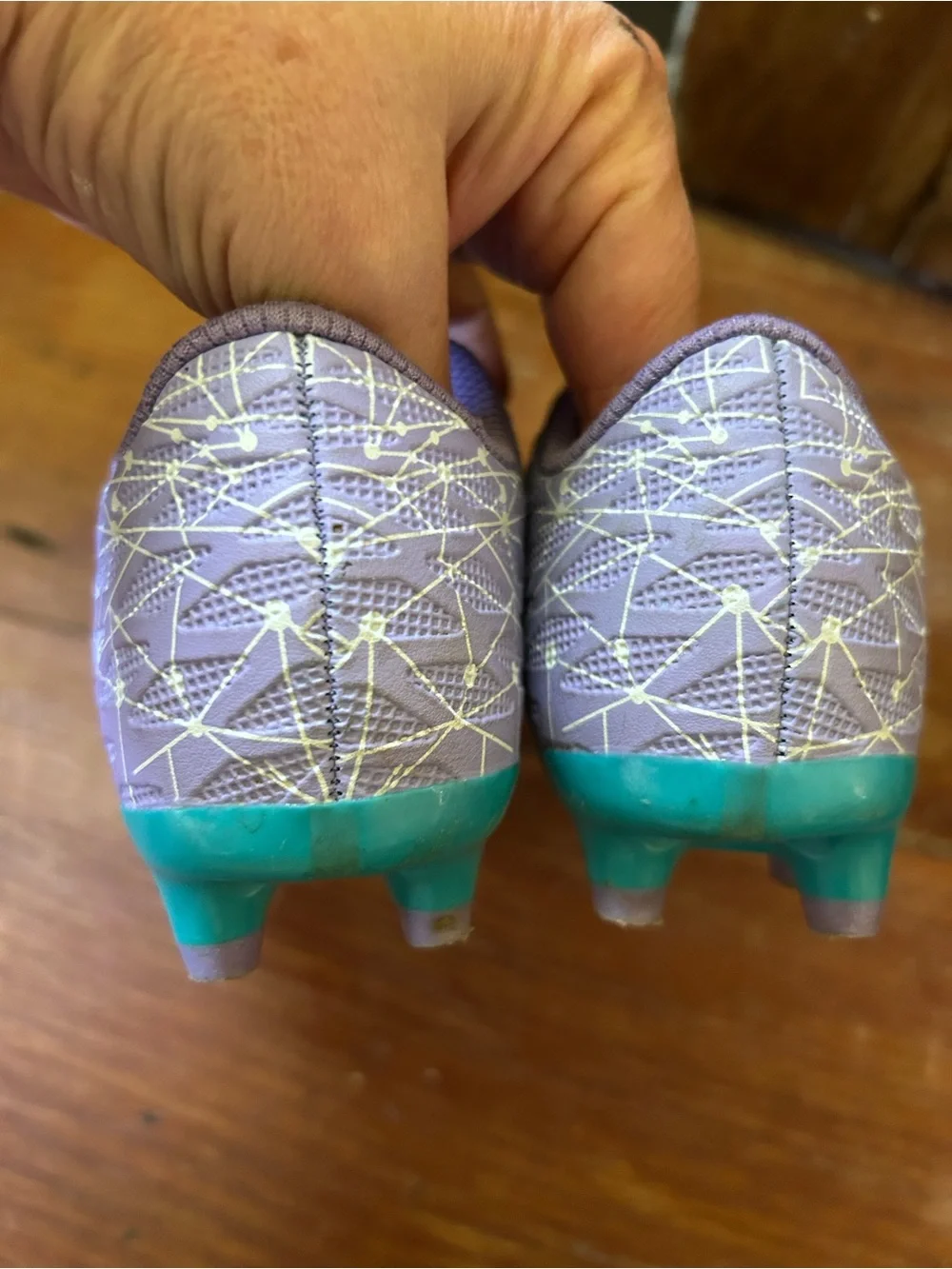 Kids Turquoise & Purple soccer cleats